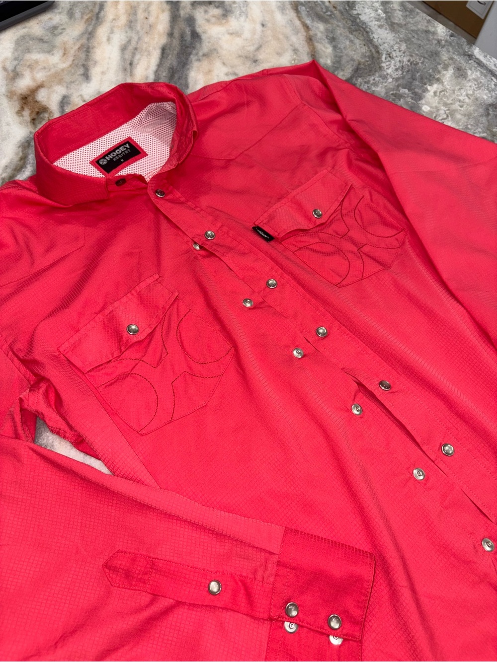 Hooey Habitat Western Red Men's Casual Button Down Shirt - Picture 2 of 6